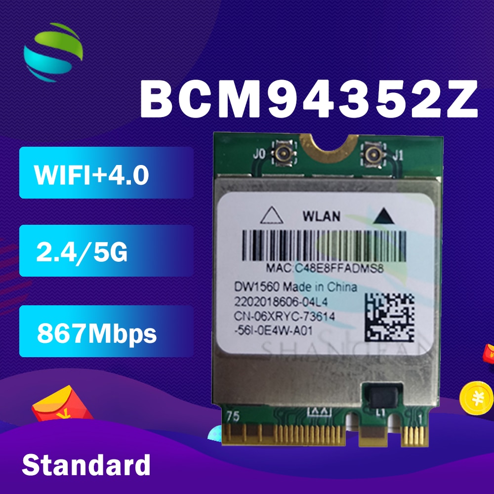 BCM94352Z BCM94352 DW1560 NGFF 867Mbps 802.11ac Bluetooth 4.0 Wlan ī
